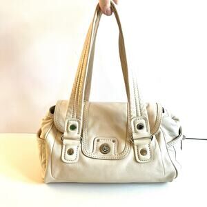 MARC BY MARC JACOBS Leather Shoulder Bag, Beige, Hobo Satchel